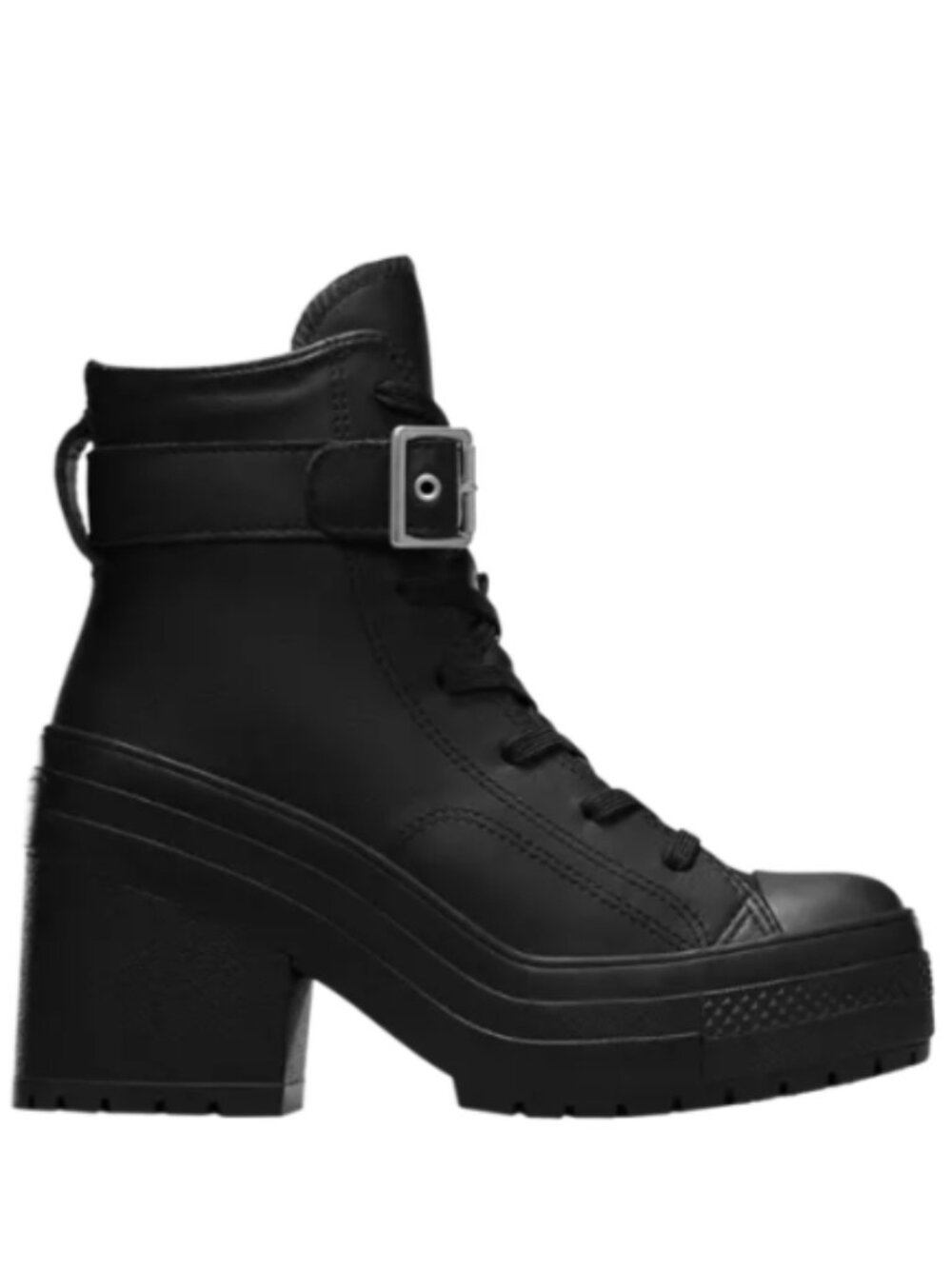 Converse Size 8.5 The Chuck 70 De Luxe Heel Leather High Buckle Sneaker Boots